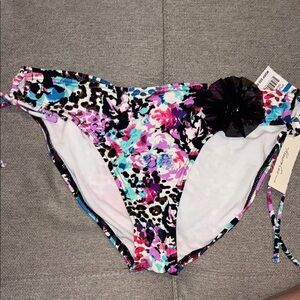 Kenneth Cole New York: Floral Bikini Bottom - Vibrant Print, Size XL